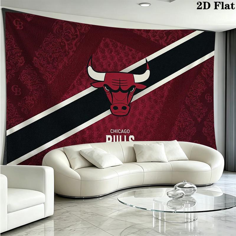 Chicago Bulls Wall Tapestry Aesthetic Wall Hanging Printed Fabric Blanket Decorative Tapestries for Bedroom Living Room Home Decor