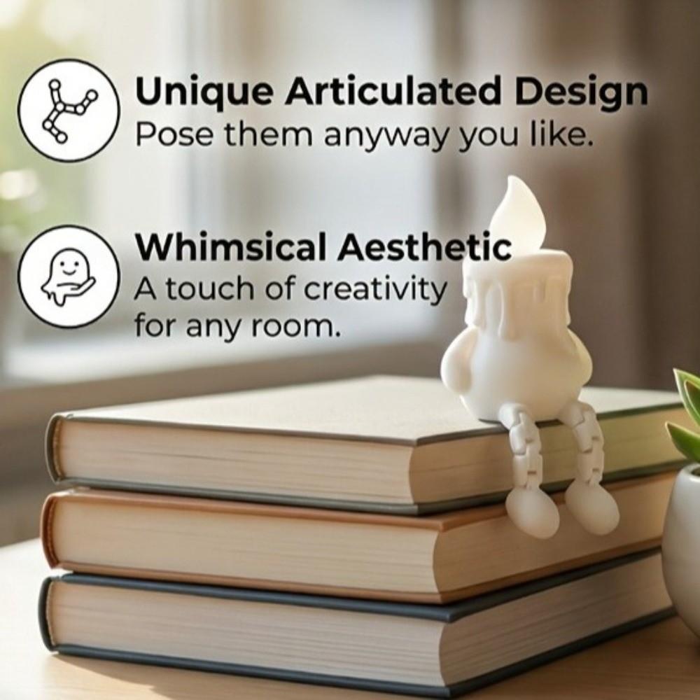 Luminous 3D Printed Candle Figurine Novelty Candle Figure Ornament Desktop Decor
