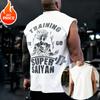 2025 One Piece Anime Luffy Peripheral Print Tank Top Gym Men's Loose Sports Summer Fashion Pure Cotton Breathable Vest