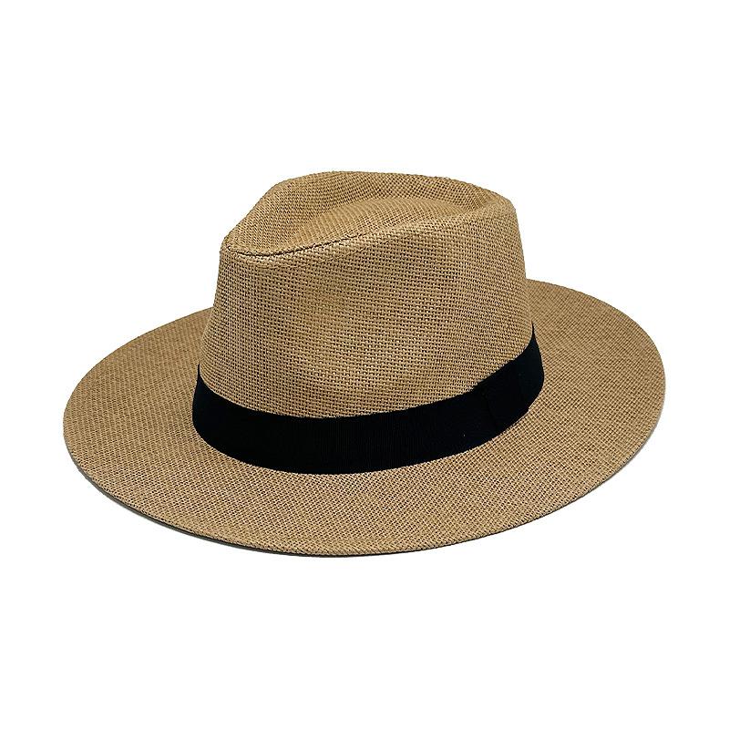Spring and Summer Vacation Beach Hat Female British Top Hat Sun Protection Wide Brim Beach Male Panama Couple Straw Hat