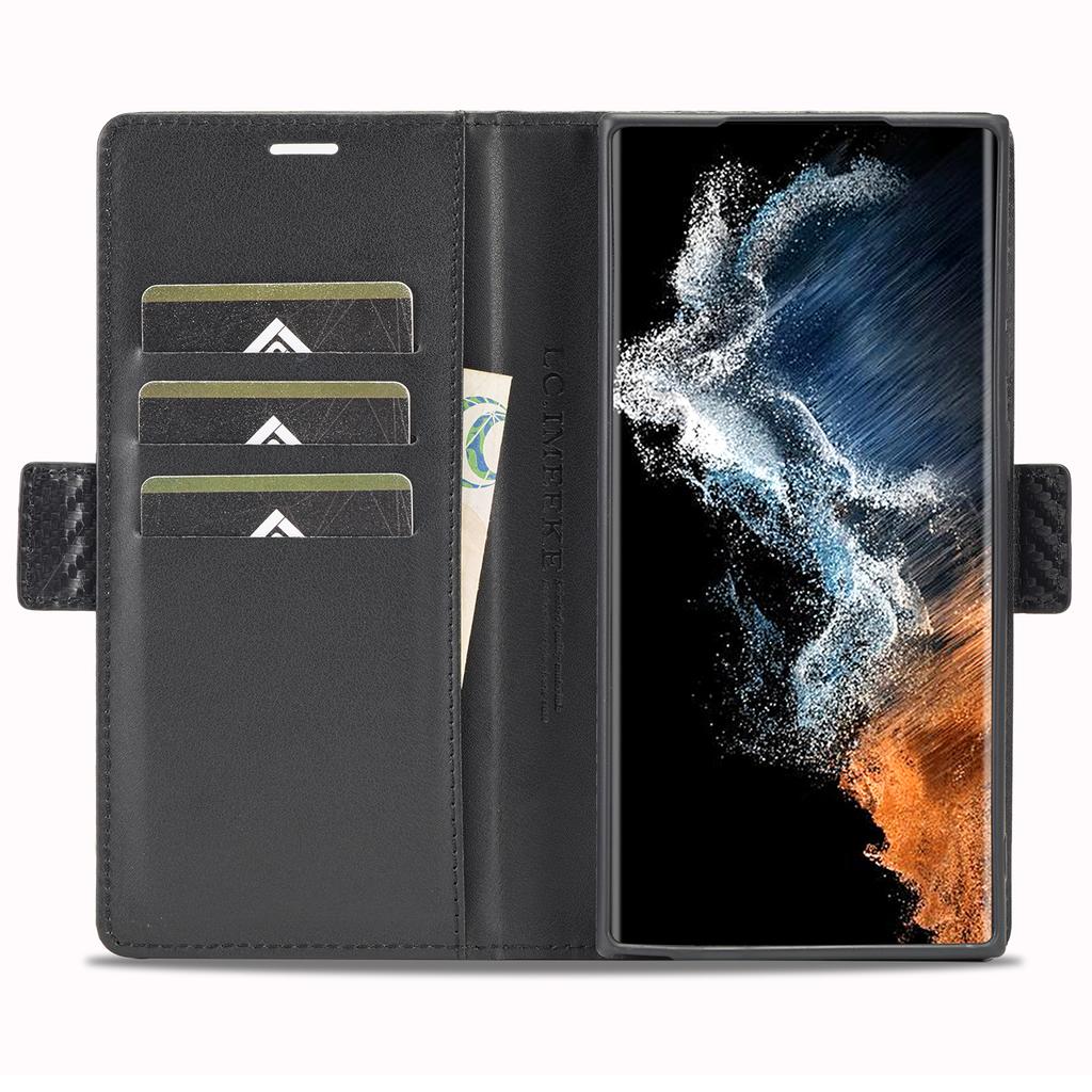 LC.IMEEKE For Samsung Galaxy S24 Ultra Case Carbon Fiber Texture Anti-drop Phone Guard Cover