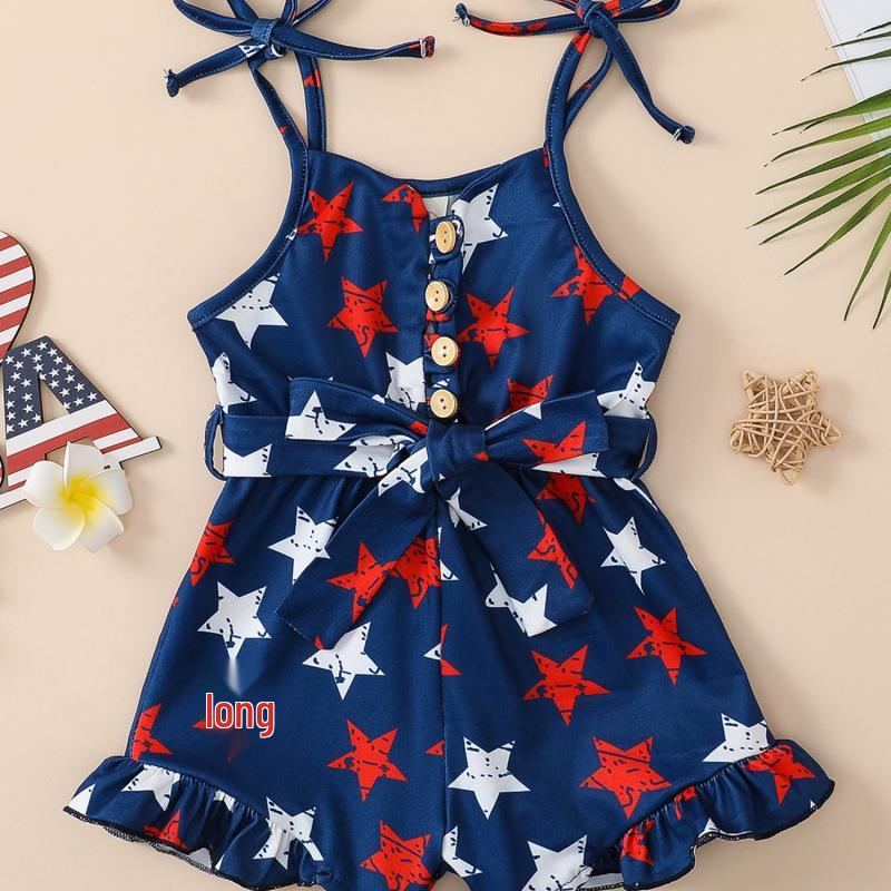 

2025 Independence Day Romper Shorts for Girls and Babies (15-year-olds included) 3-4 years синій