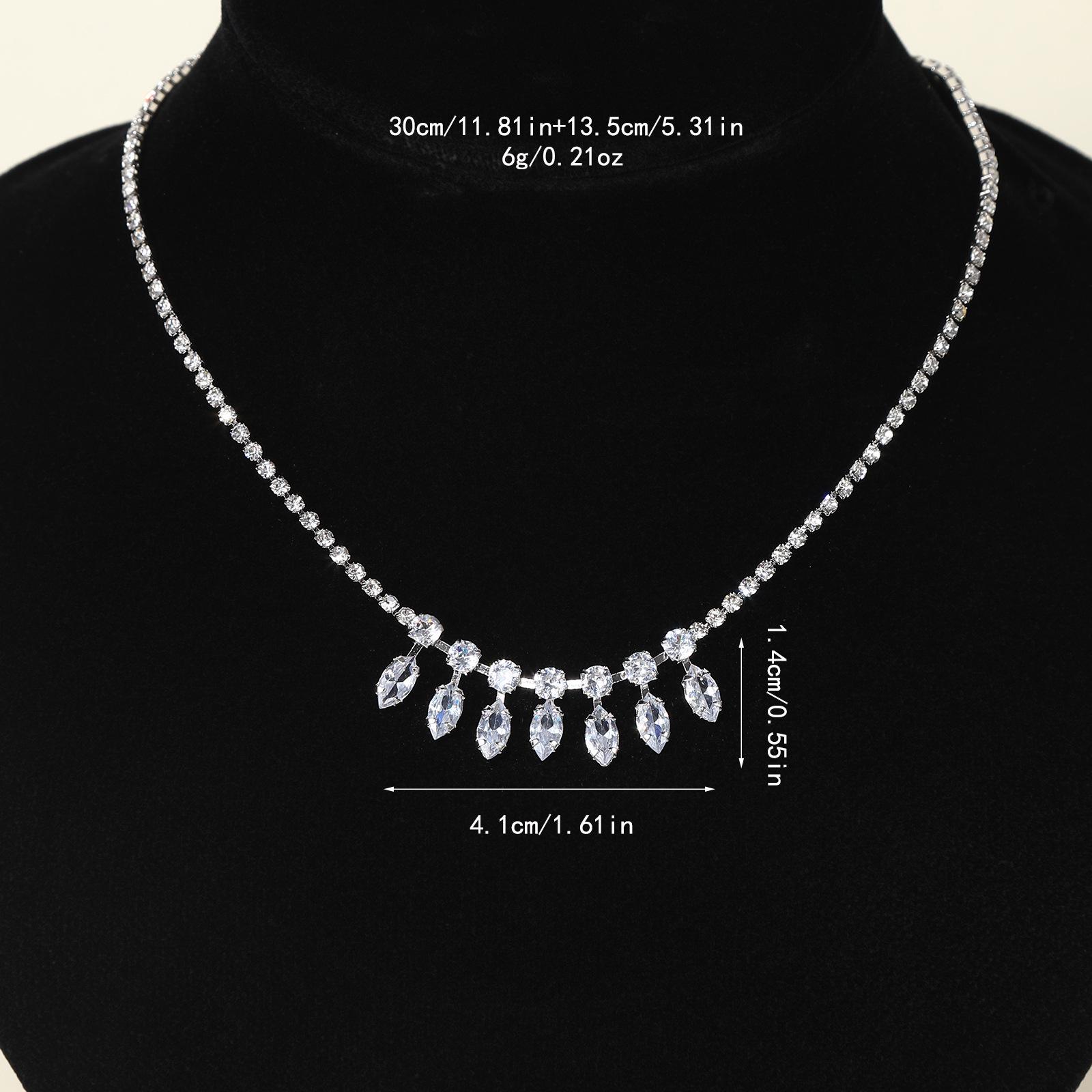 Горячая Распродажа Свадебное Ожерелье - Дизайн с Цирконием в Форме Капли Воды и Деталями, Инкрустированными Алмазами