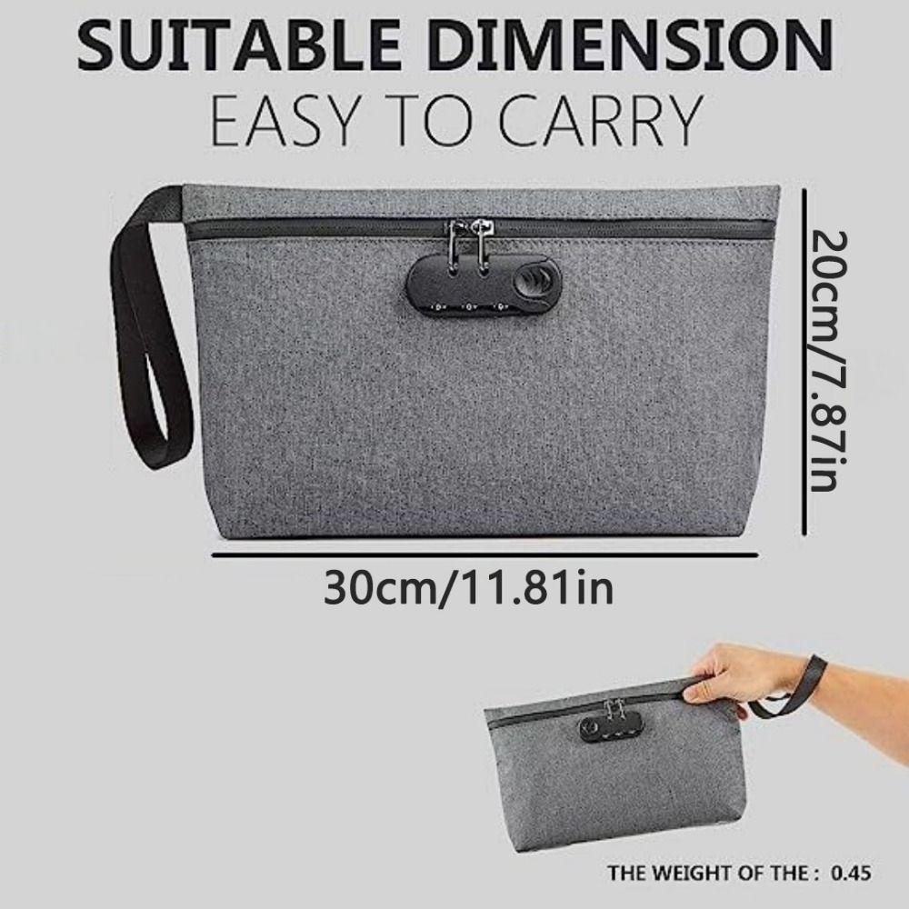 Combination Lock Smell Isolation Case Carbon Lined Travel Medicine Box  Camping