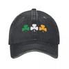 Ireland Shamrock Flag Unisex Baseball Caps St Patricks Day Distressed Washed Hats Cap Vintage  Running Golf Gift Snapback Hat