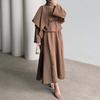 Cross-border European and American Women's Clothing Amazon Casual Crew Neck Cape Retro Top Strapped A-shaped Long Skirt