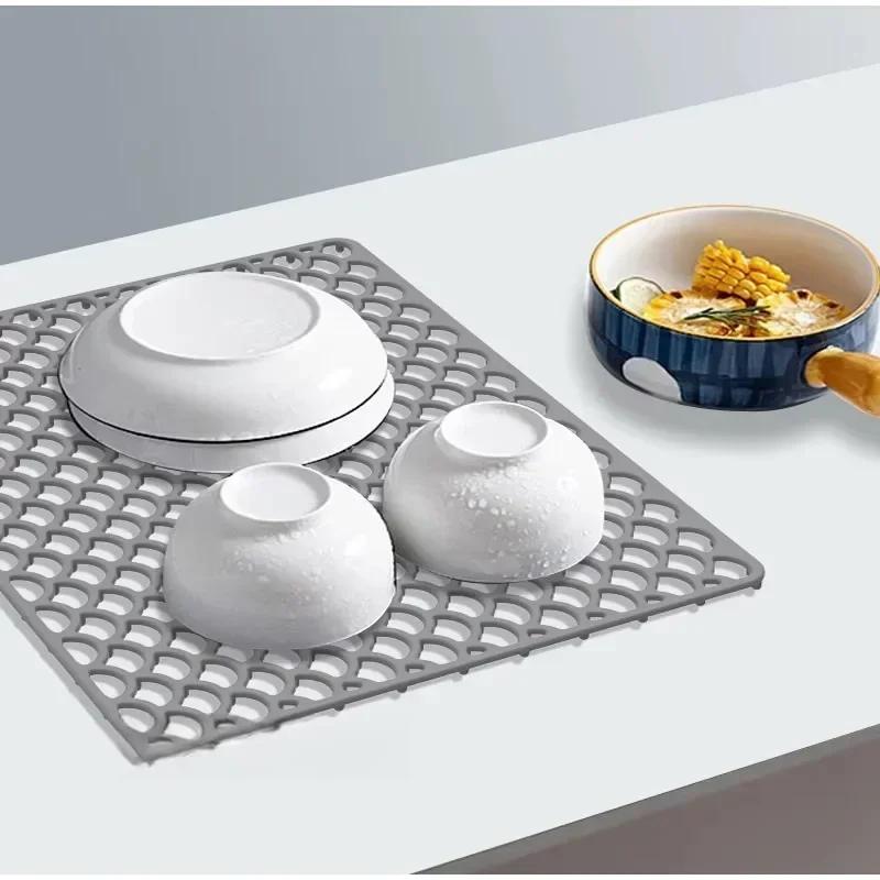 Silikon Spülbeckenschutz, Matte für den Spülboden, Spülbeckeneinsatz, Rutschfest, Hitzebeständig Geschirr-Abtropfmatten, Küchenzubehör