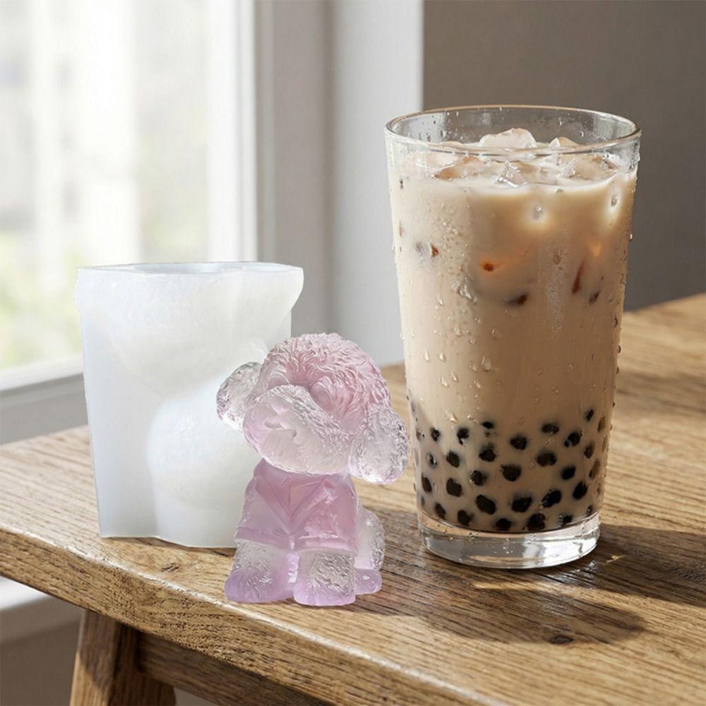 Simulated Dog Silicone Candle Mold 3D Ice Cube Mold Ornaments Mold Pudding Mold  Plaster