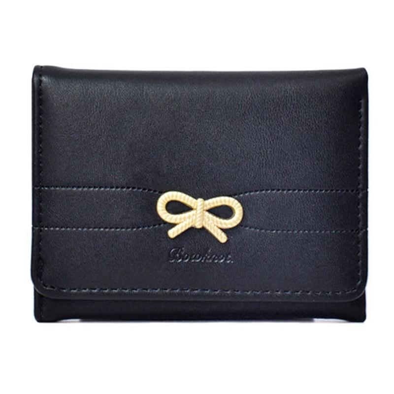 Женские Маленькие Компактные Кошельки из Искусственной Кожи Клатчи Держатели для Карт Женский Кошелек Сумка для Денег Клатч Тройные Кошельки чёрный 2990₽