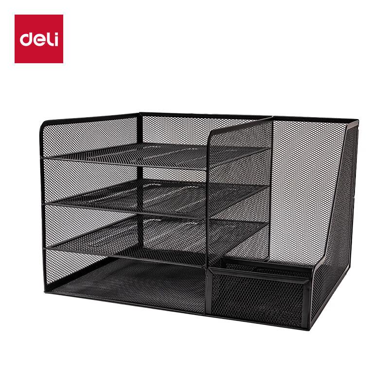 Deli 4-Tier Metal File Organizer with Pen Holder