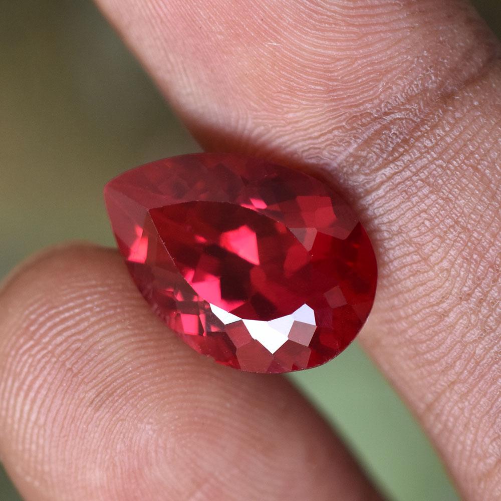 Natural Red Ruby Loose Gemstone 10 Ct Pear Cut for Baby Shower for Jewelry Making and Crafts