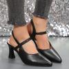 Summer New Elegant Fashion Show Baotou High Heels Women's Fashion Comfortable Coarse Heels Banquet Casual Single Shoes