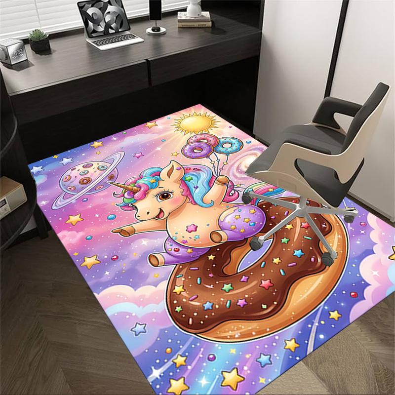 

1PC Unicorn Donut Non-Slip Floor Carpet Compatible for Office&Living Room&Bedroom&Dining room - Soft & Pattern, Vibrant Colors-H0338 60cm by 90cm