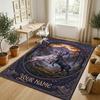 Forest Creatures Theme Soft Crystal Velvet Rug Custom Name & Text Print Non Slip Floor Rug for Bedroom Living Room