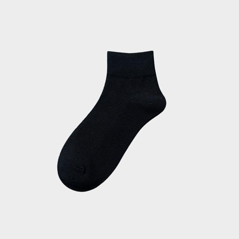 Мужские летние тонкие однотонные нескользящие сетчатые дышащие влагоотводящие носки-гольфы 1 pair чёрный