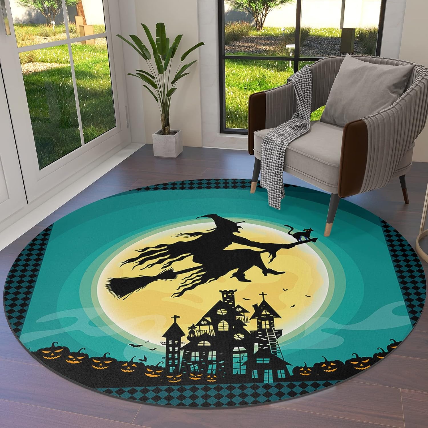 

Welcome Sunflowers Round Area Rugs Collection Circular Throw Rug Floor Mat Carpet for Living Room Dining Table Bedroom Decor 40X40CM