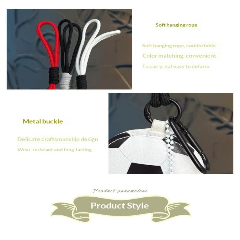 Eco-friendly PU Sports Ball Keychain with Durable Lanyard Cute Pendant for Laptop Bag Decor Small Prize for School Events