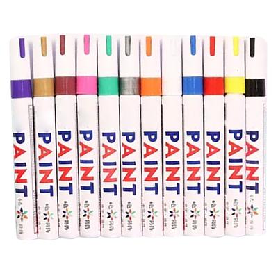 12Pcs Graffiti Markers Assorted Bright Colors Waterproof Quick Dry Paint Markers for Glass Wood