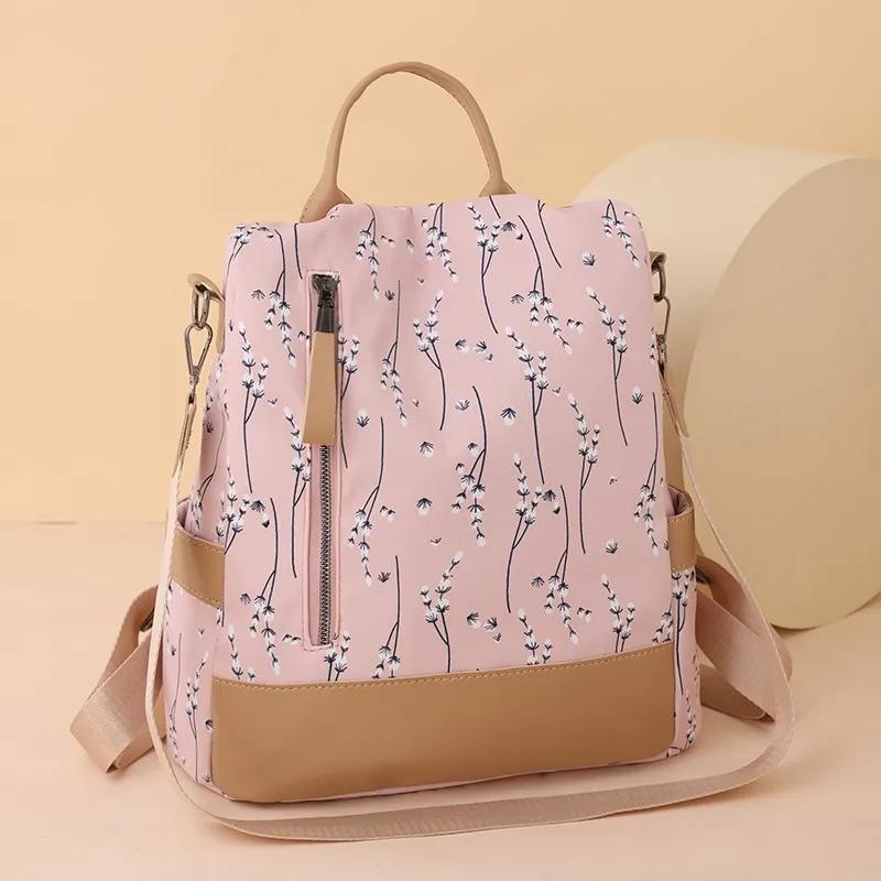 Women's Multifunctional Nylon Backpack Large Capacity Monochromatic  Fashion Trend High Quality New