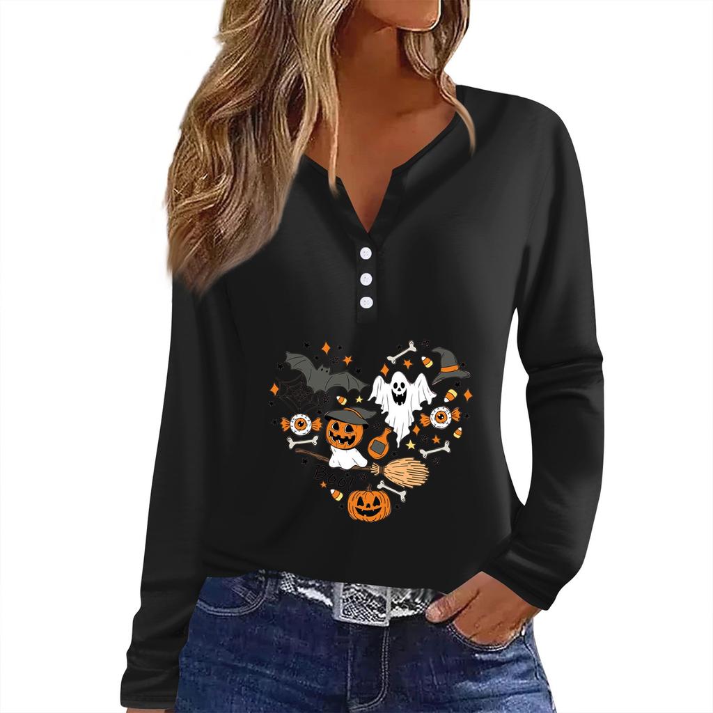 Women's T Shirt Tee Button Floral Print Long Sleeve Daily Weekend Fashion Basic V-Neck Regular Top