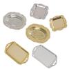 3pcs Plastic Plate Silver Electroplated Plate Fruit Plate Small Tray Gold Jewelry Display Tray Festive Dim Sum 3 Styles