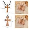 Hand-carved Cross Pendant Leather Rope Neckchain for Prayer Funny Cross Necklaces  Church