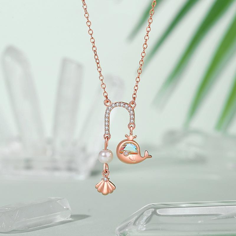 

Танциз Стерлингового Серебра 925 Классическое Женское Ожерелье Кулон Циркон Модный Подарок розового золота