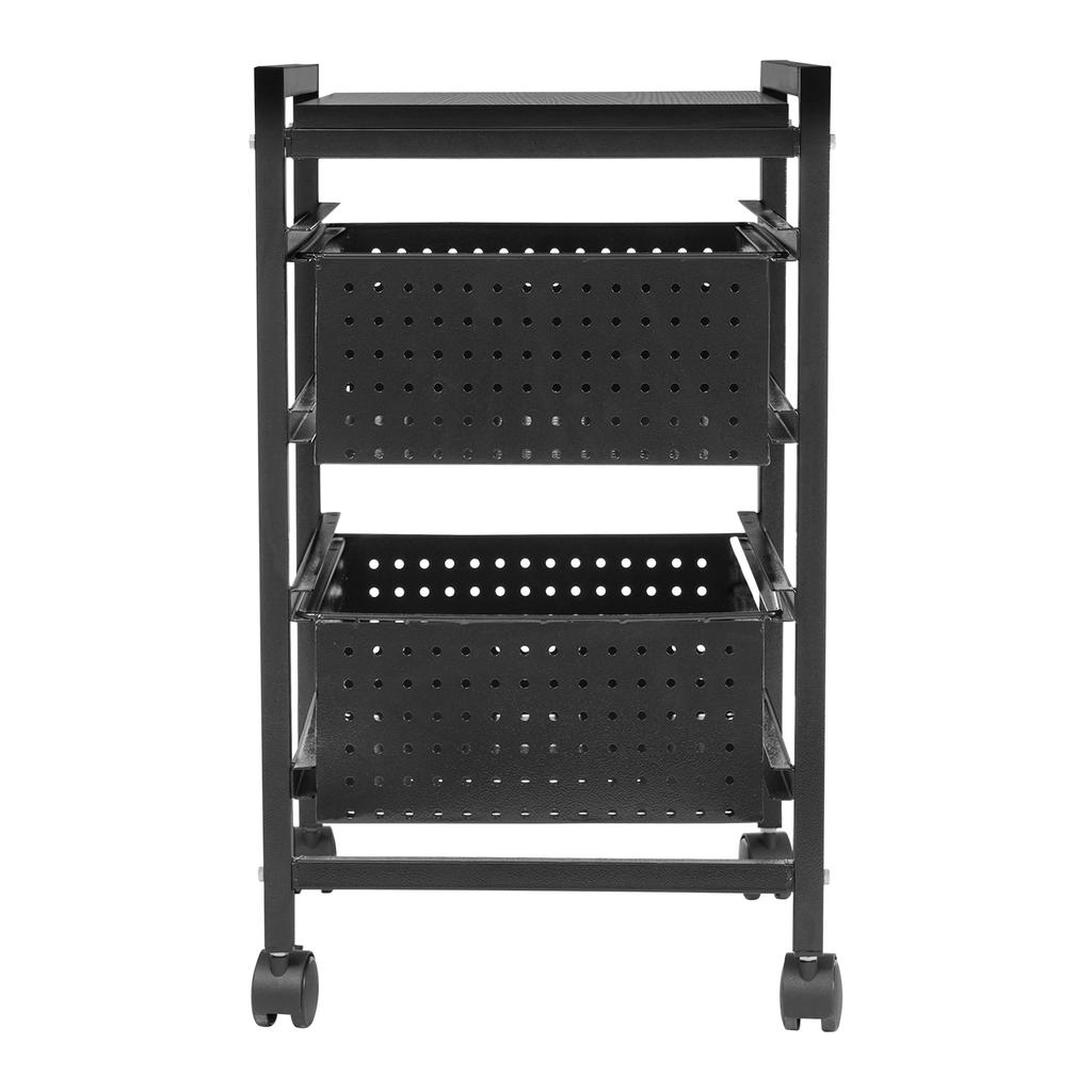 Rolling Trolley,File Storage Drawer Carts,2 Drawers Offices Cart with Wheels 44.09 Lbs Carbon Steel Free Standing for Bed Rooms