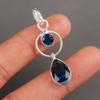 London Blautopas Edelstein 925 Sterling Silber Schmuck Anhänger Jubiläumsgeschenk PP-10-4