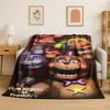 Klassisches F-FNAF Horrorspiel Freddy Flanelldecke Weiche Warme Überwurfdecke für Schlafzimmer Wohnzimmer Bett Reise Camping Picknick