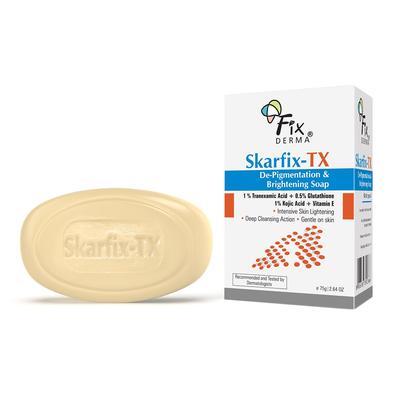 Fixderma Skarfix -TX 1% Kojisäureseife zur Hautaufhellung mit Tranexamsäure | Glutathion gegen Pigmentierung | Hautaufhellende Seife für Frauen & Männer -