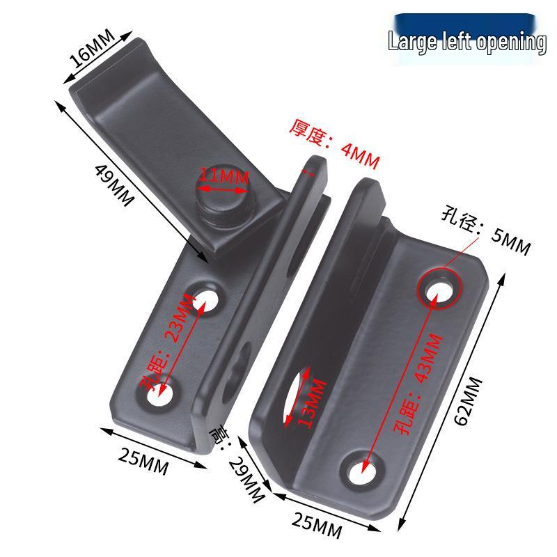 Stainless Steel No-Drill Door Lock Latch with Keyhole, Left/Right Opening, Anti-Theft Bolt.