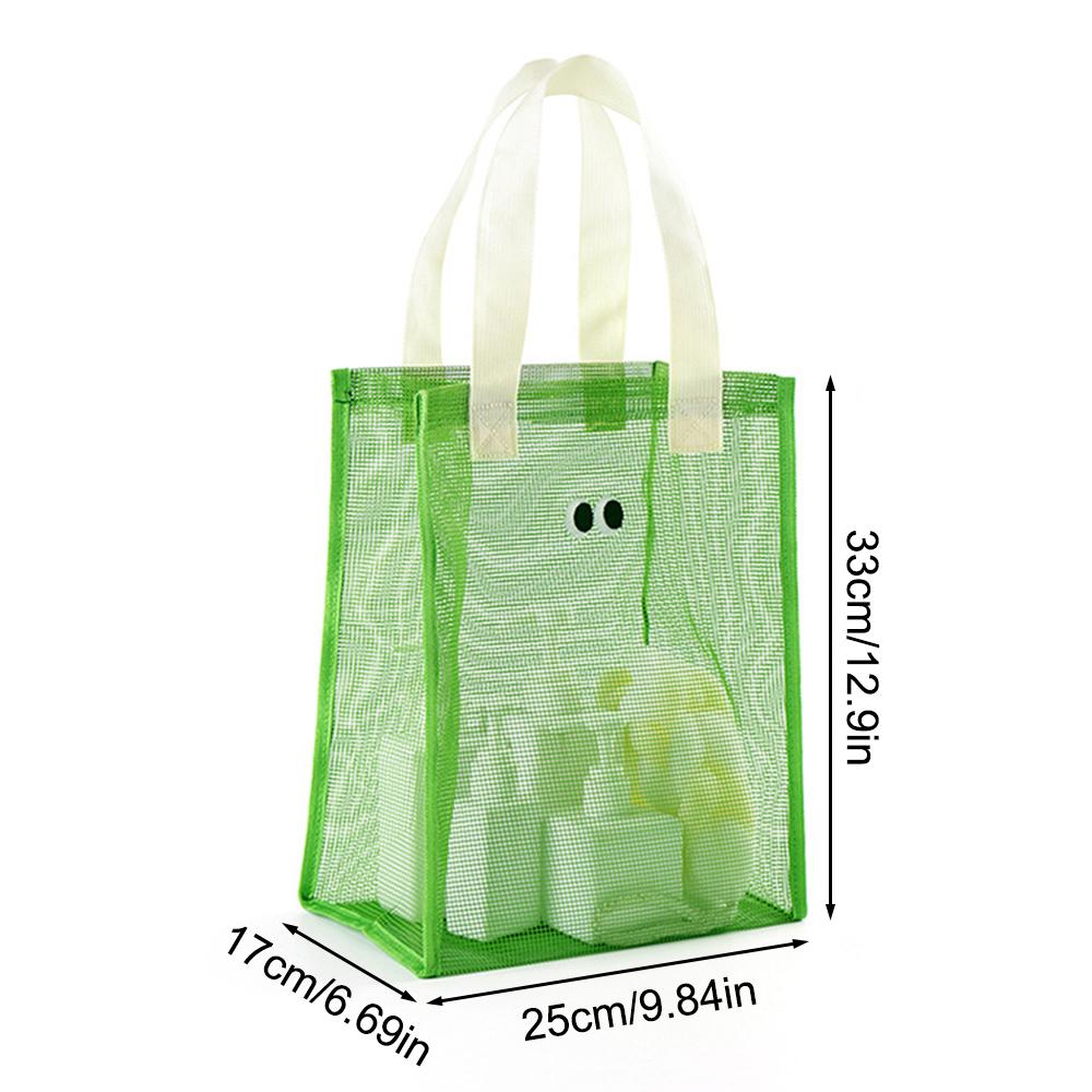 Big Eyed Breathable Mesh Tote Bag for Leisure Travel, Hand-held Beach Bag for Washing and Storage, Large Capacity Tote Bag