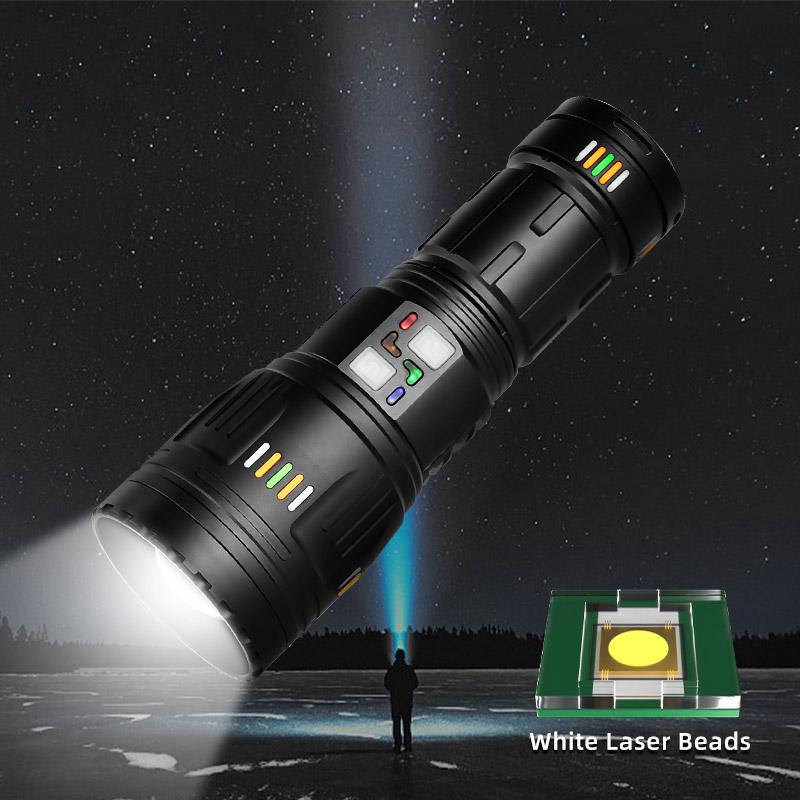 New Powerful G600/601 LED Flashlight Zoomable Spotlight with Power Display Type-c Charging Outdoor Emergency Camping Lantern