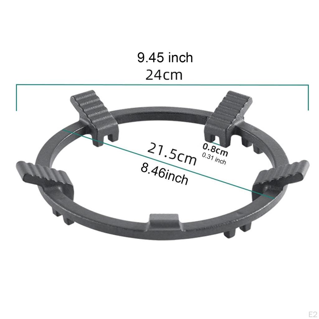 Cast Iron Wok Support Ring Burner Grate Stand Gas Stove Rack for Camping, Tea Kettles, Stovetop
