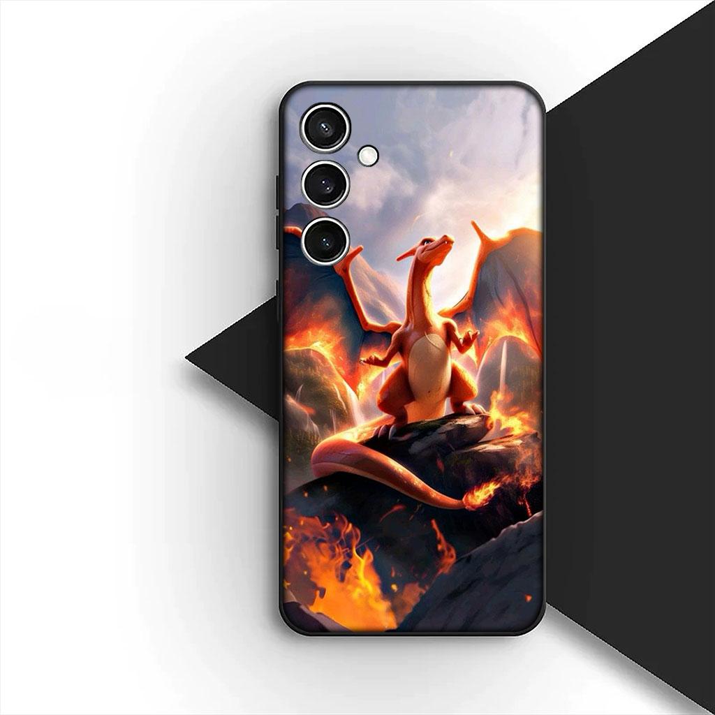 Phone Cover for Samsung Galaxy S25 S24 S23 FE Ultra Plus S7 Edge S25+ S23+ A56 5G Soft Case Charmander P-Pokemons P-Pikachus GO