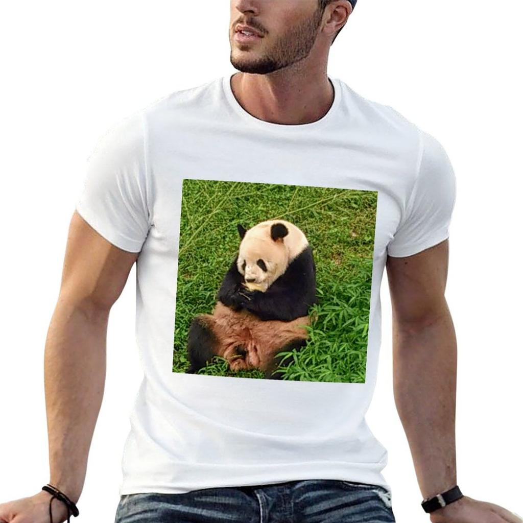 Tian Tian The Giant Panda Tshirt Casual Basic Short Sleeve Tshirt