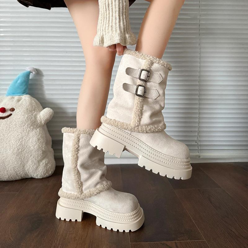 Women's Thick Bottom Winter Lightweight Warm Padded Snow Boots Non-slip Wear-resistant Casual Sneakers Cotton Boots