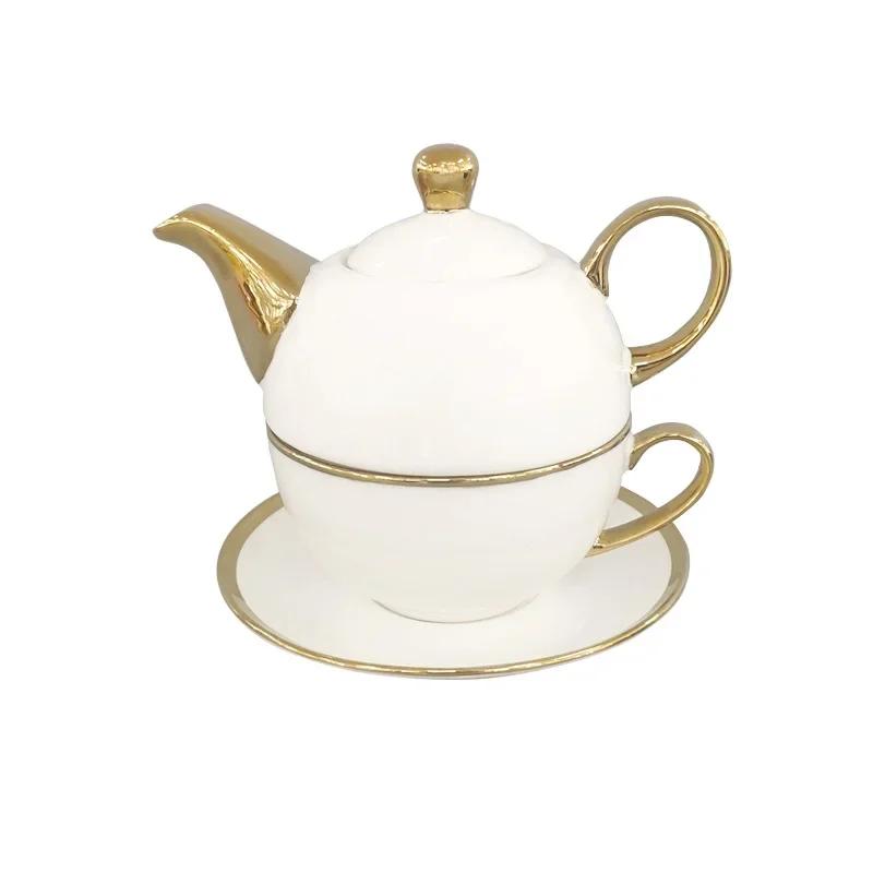 Ceramic Portable Creative Tea Set European Style One Teapot and One Cup Set Simple Household Flower Tea Cup Set Office Tea Set