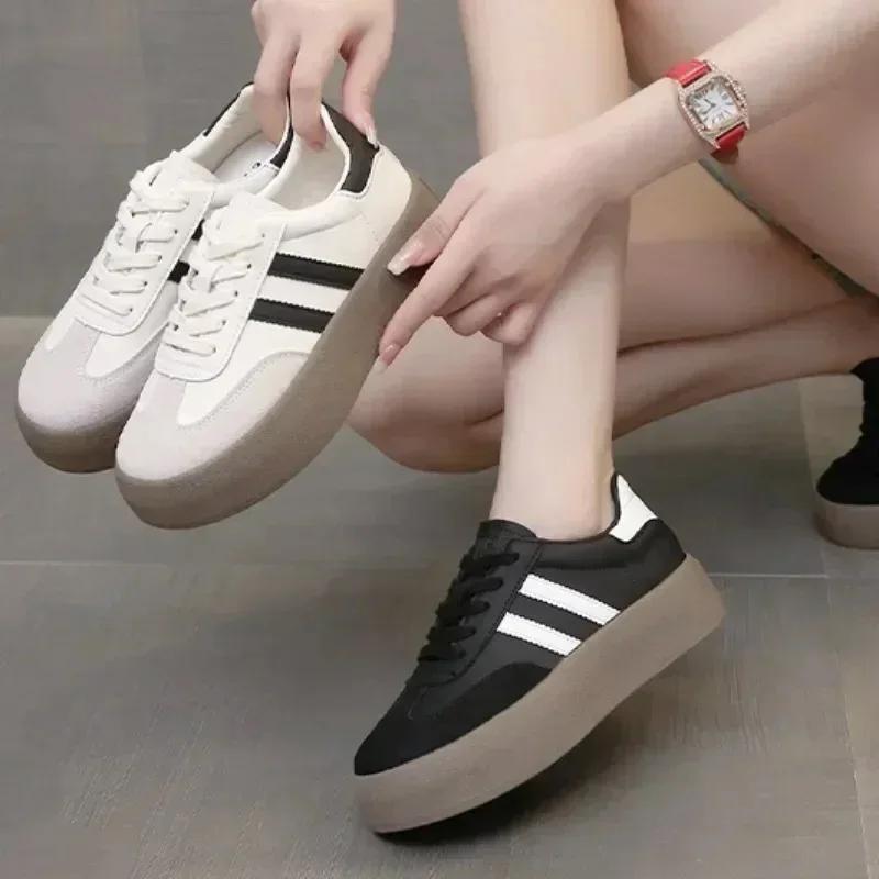 Women's Thick Sole Sneakers Fashion Casual Board Shoes for Women Tennis Training Shoes Forrest Gump Shoes Lace Up Platform Shoe
