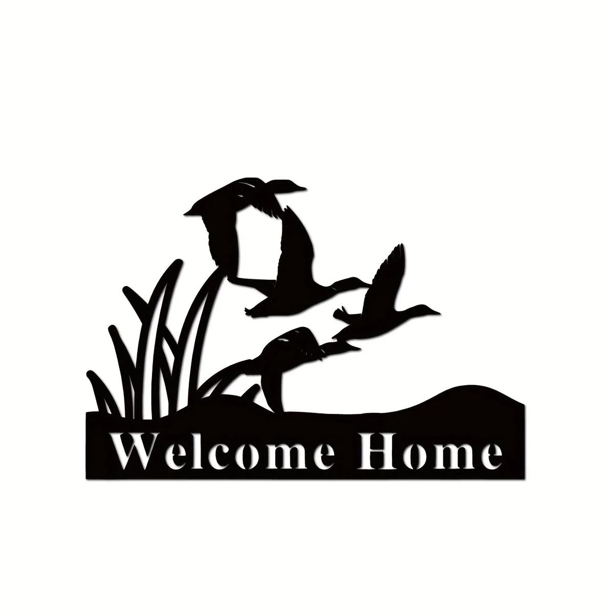 

1 шт. Приветственный металлический знак - черная уличная вешалка для двери, персонализированная табличка с фамилией, идеальный подарок для пар, стильный декор крыльца светло-серый