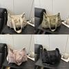 Nylon Folded Shoulder Crossbody Bag For Casual Daily Use With Zipper Closure