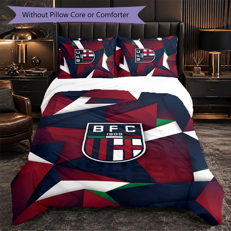 Bologna FC Themed Bedding 3Pcs Duvet Cover Set Decorative Bed Linen For Teen Room Home Decoration