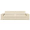 Cream Sleeper Sofa 245 x 78 x 77 cm Fabric