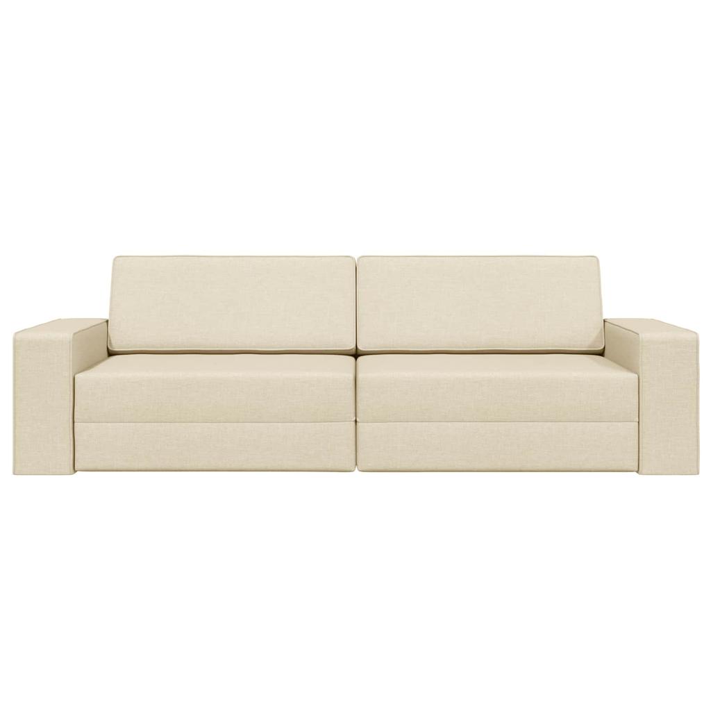 Cream Sleeper Sofa 245 x 78 x 77 cm Fabric