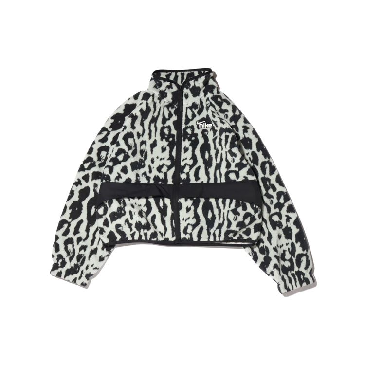 

Nike Sportswear Women s Sherpa Stay Warm Animal Print Stand Collar Jacket Dark Smoke Grey CU6592-070 M