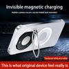 Frameless for Magsafe Magnetic Phone Case Huawei Mate 60 70 80 Pro Max + Lens Stand Holder Transparent Protective Back Cover