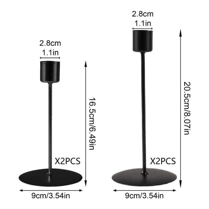 Packung mit 4 eleganten Eisenleuchtern Säulenkerzenhalter Ständer für Wohnzimmer Party Hochzeitsmittelstücke Dekoration