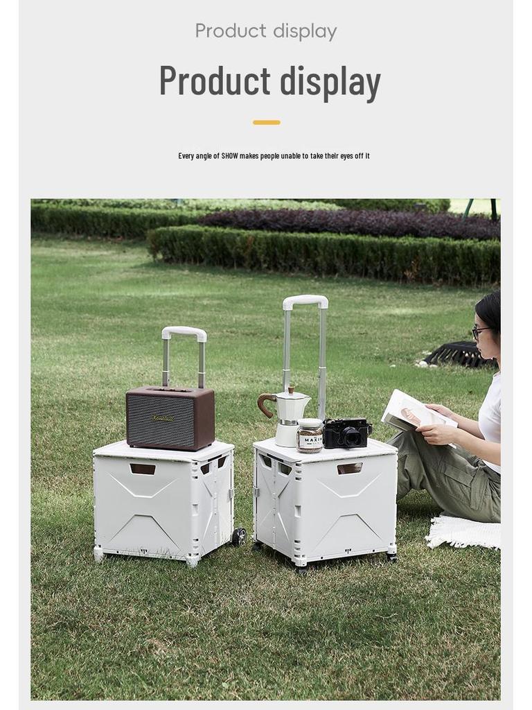 Tragbarer Faltbarer 4-Rad-Einkaufswagen für Lebensmittel und Camping-Aufbewahrung