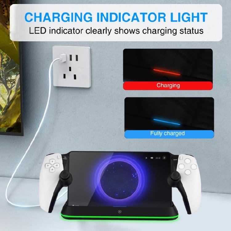 Charging Base for Console Game Console Charging Dock Charger Stand with Adjustable Light Fast Charging Holder